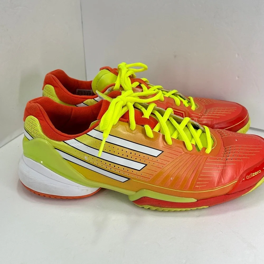Adidas Adizero Indoor Court Shoes Neon Orange Yellow Men's 11.5 Handball VBall